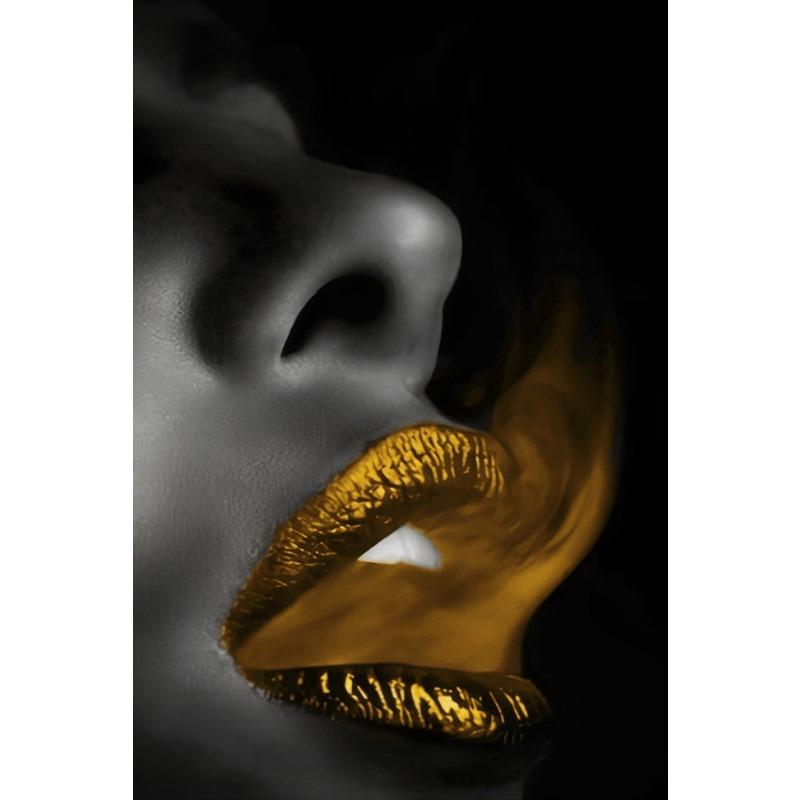 1pc Black Women and Red Lip Poster African Women Portrait Canvas Prints Wall Art Pictures For Living Room Artwork Pictures