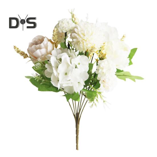 Artificial Flowers Fake Peonies Bouquet Mixed Faux Silk Flowers Artificial Blooms Bunch for Table Centerpiece Wedding Party Decor