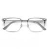 Men's TR90 Ultralight Browline Semi-Rimless Eyeglasses Frame with Anti-Blue Light, Suitable for Prescription Lenses