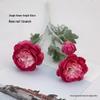Peony Lotus Flower Flocking Bouquet: 3-Head Artificial Floral Arrangement for Living Room & Dining Table Decor.