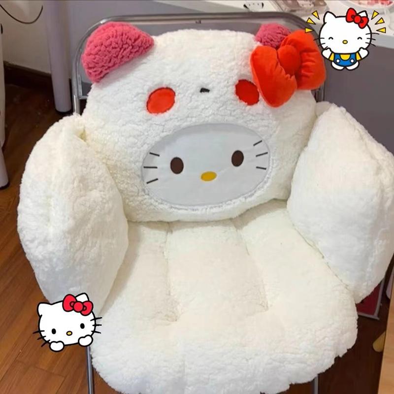 

Подушка на стул Hello Kitty Офисная теплая ленивая подушка Интегрированная подушка для стула Интегрированная подушка для стула Студенческое общежитие Спинка белый