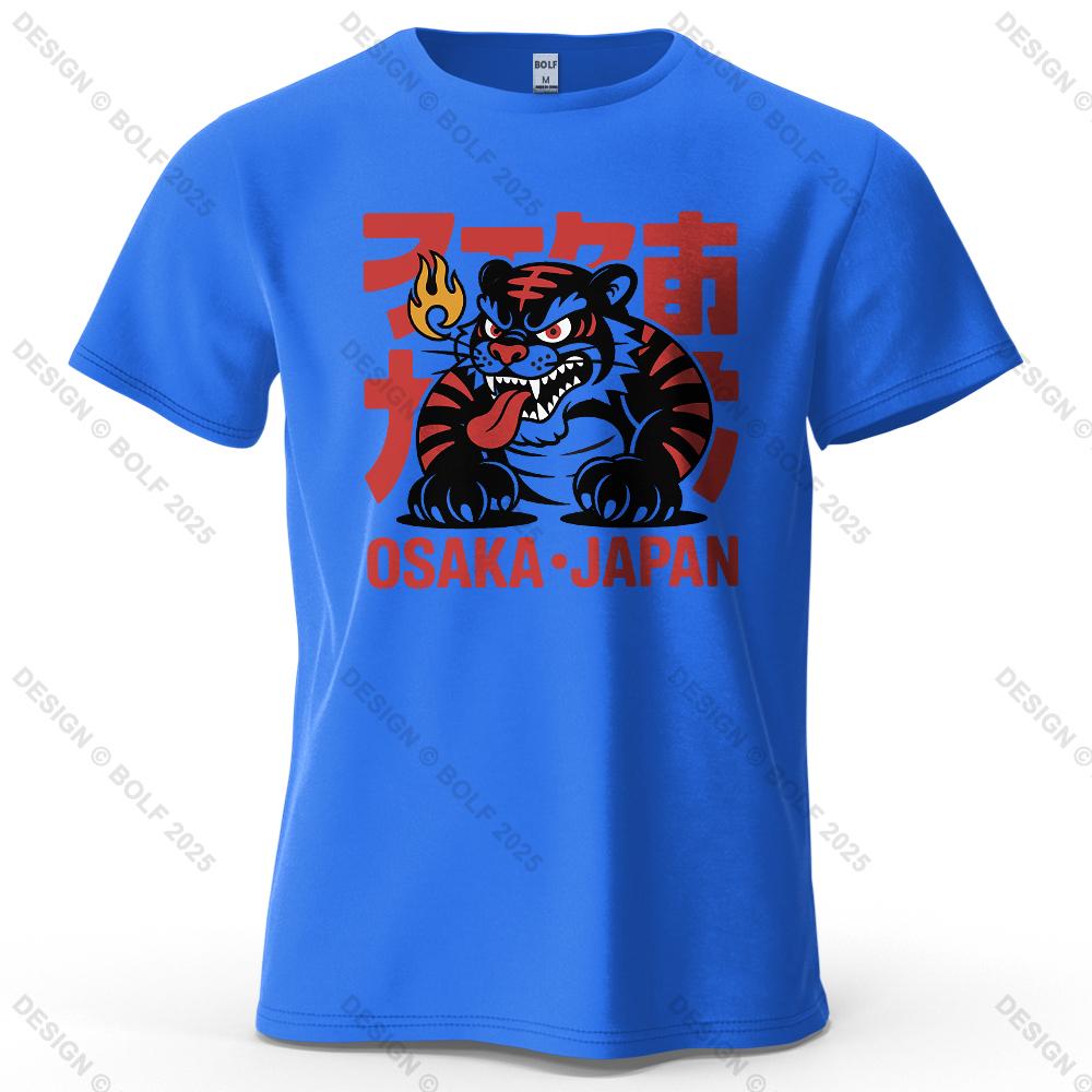 Fierce Tiger Vigorous Printed Men's T-Shirt 100% Cotton Oversized Powerful Graphic Tees for Women Tops Tees Streetwear
