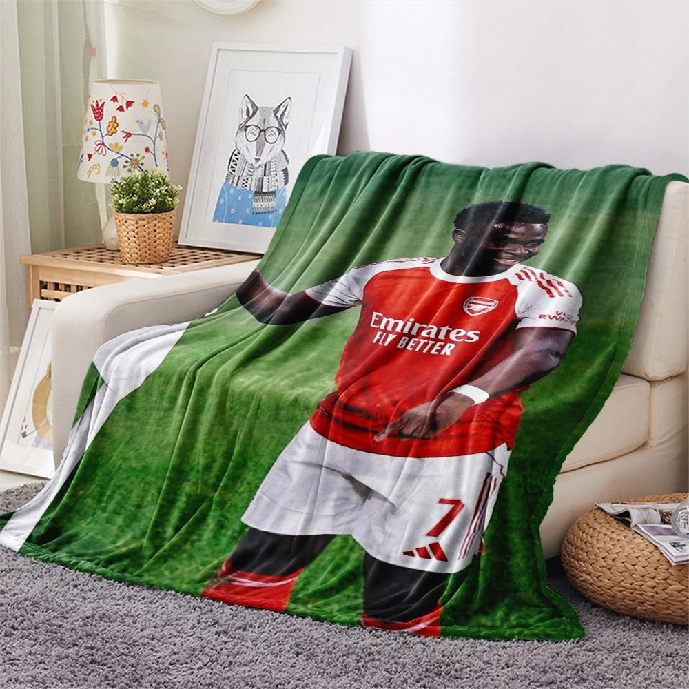 1Pc C Ronaldo Print Flannel Blanket, High quality Comfortable for All Seasons, Home Decor, Warmth and Comfort, Perfect for Christmas GiftS