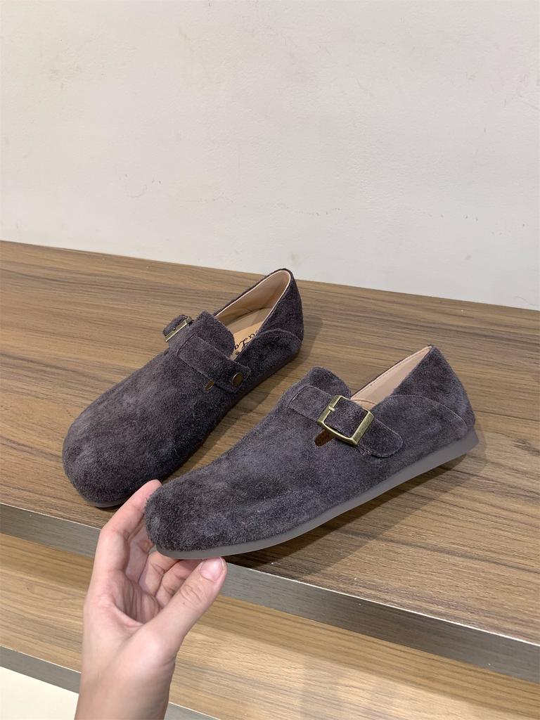 Platform shoes single shoes women's shoes 2025 new autumn and winter one-pedal loafers versatile Boken shoes
