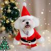 Pet Xmas Santa Suit With Cap Easy To Wear, Adjustable Design. For Xmas Party