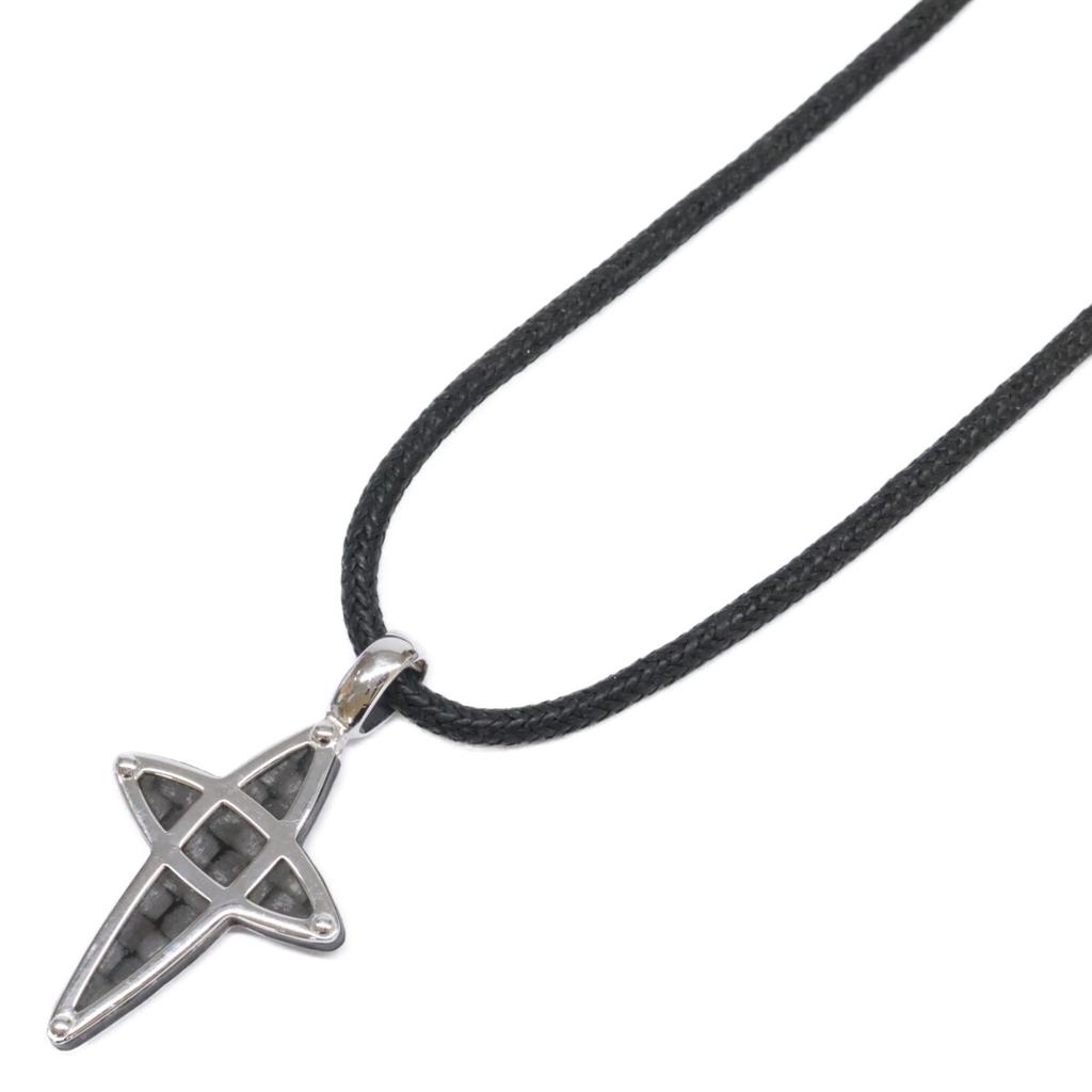 CHIMENTO 750 Carbon Cross Code Necklace White goldUsed