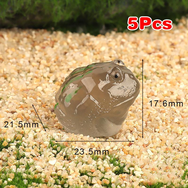 

5Pcs Creative Luminous Toad Little Frog Miniature Figures Cute Cartoon Model Kawaii Diy Home Decoration Accessories Kids Gifts