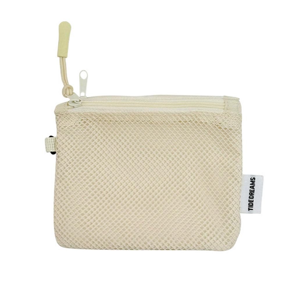 

Dual-Layer Mesh Storage Bags Portable Travel Makeup Bag with Zipper Mini Toiletries Cosmetics Organizer Simple Stationery Bag