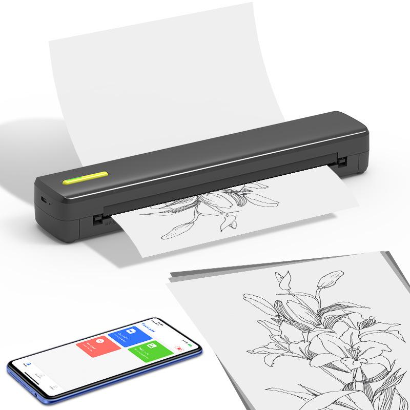 HZTZ-A4XY Portable A4 Bluetooth Thermal Printer: Wireless, Phone-Compatible, Ideal for Home & Tattoo Printing, Hot Seller