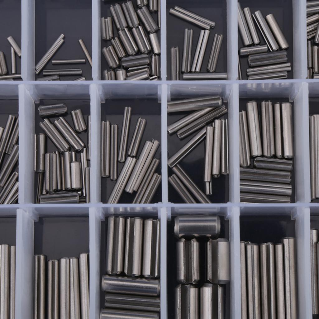 280Pcs Stainless Steel Spring Tension Pins Set M1.5 M2 M2.5 M3 M4 M5 M6 M8 with Box
