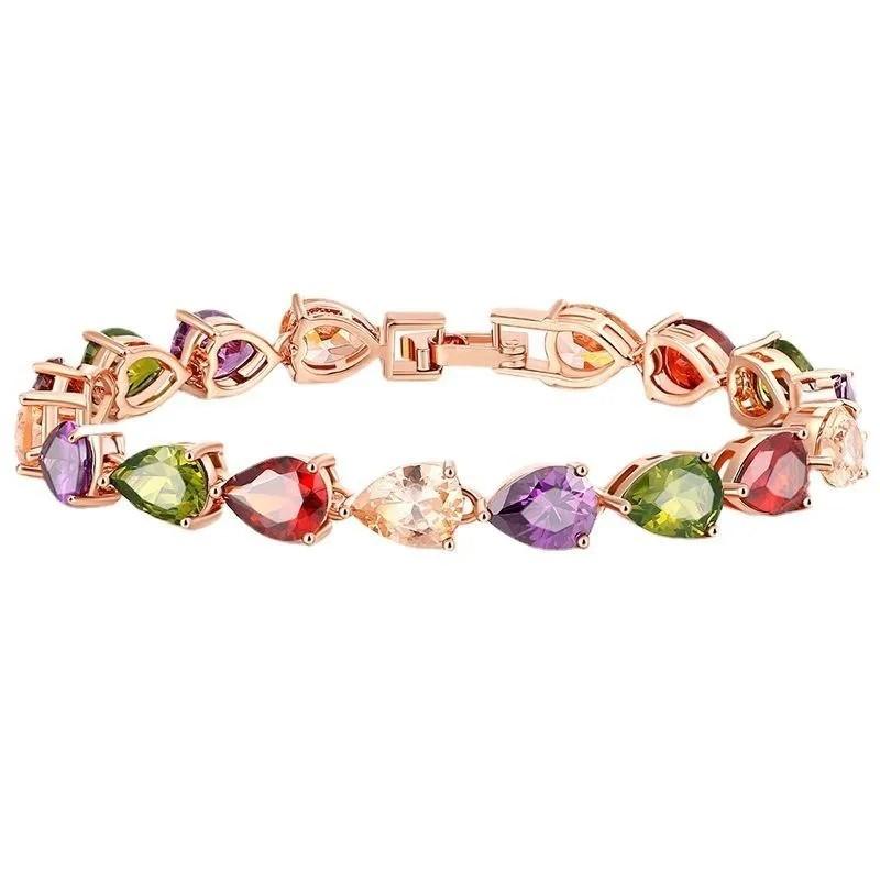 

Модный красочный хрустальный браслет One Size жёлтый