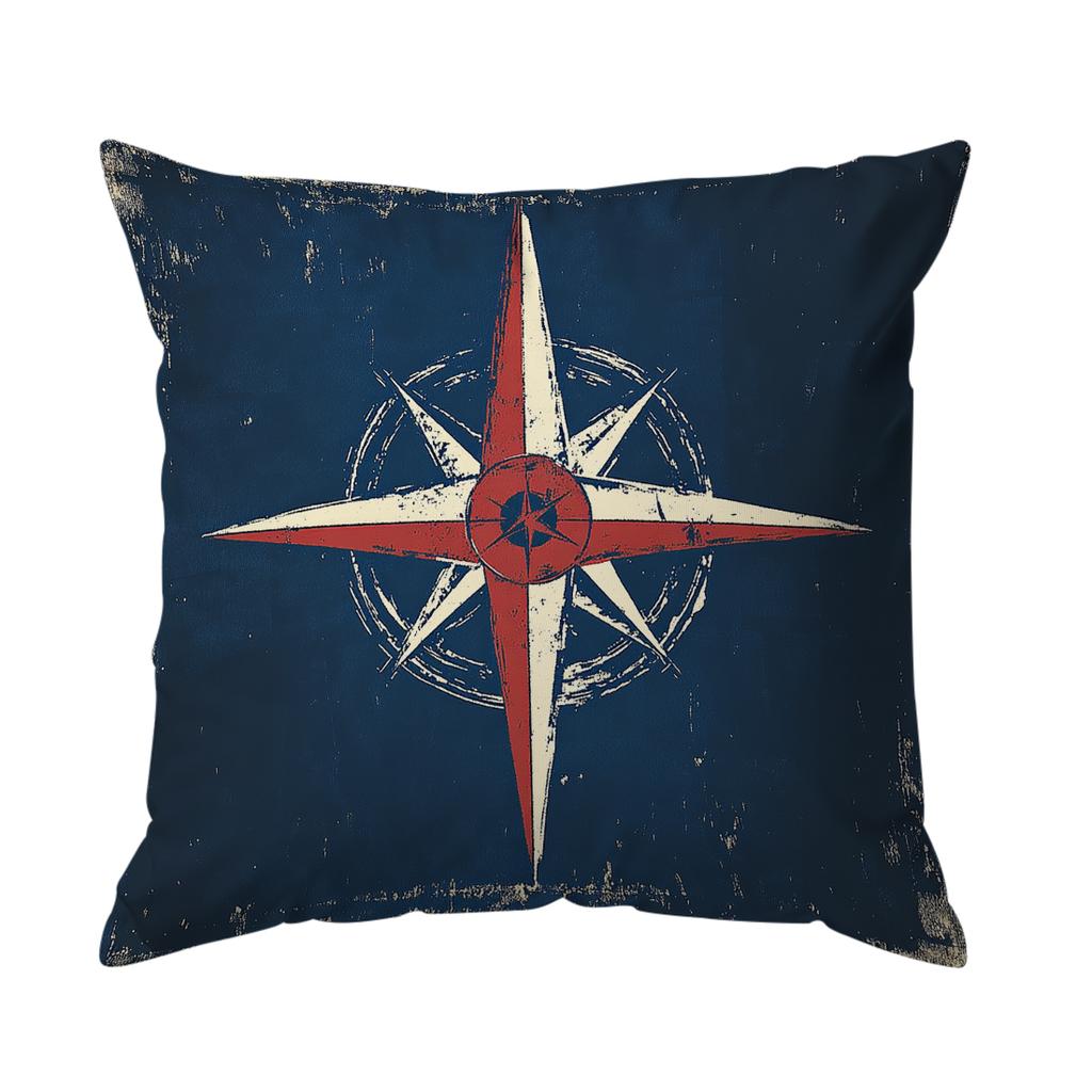 Navigation Compass Cushion Pillowcase Printed Polyester 45x45cm Throw Pillowcover Decorative Sofa Cushion Pillowslip Home Decor