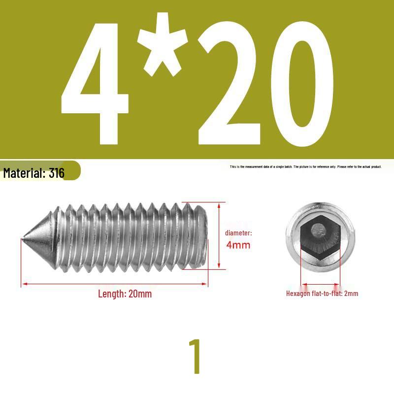 12.9 Edelstahl 304 Innensechskant Kegelspitze Gewindestift M2/M3