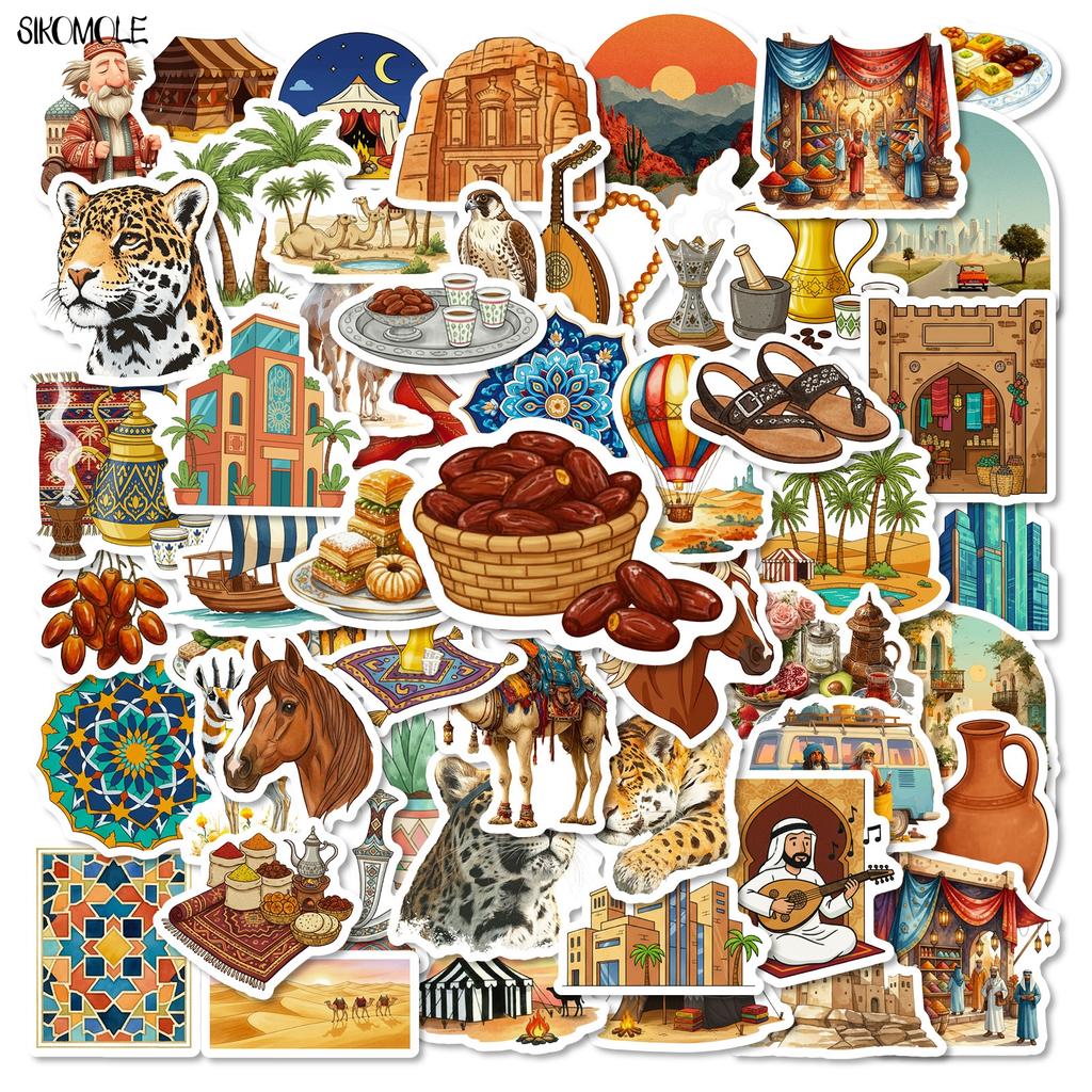 103056Pcs Cartoon Arabic Desert Camel Building Elements Stickers Diy Kids Toys Guitar Luggage Suitcase Decal Graffiti Sticker