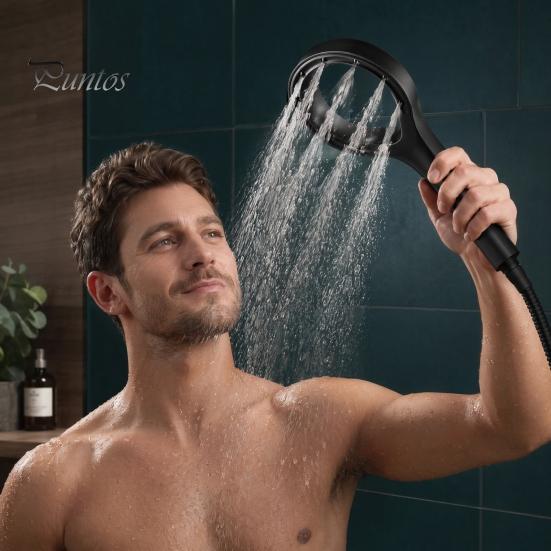 Testa del soffione doccia facile da impugnare, a forma di anello grande, spray portatile ad alta pressione, accessorio acqua a flusso costante, per pannello del bagno di casa