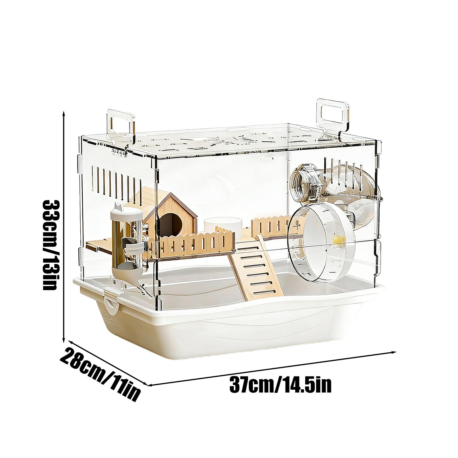 Acrylic Hamster Cage Transparent Cage For Animal Small Pet Spacious Habitat For Gerbil Chinchilla Bunny Ferret Hamster Dwarf China Mainland