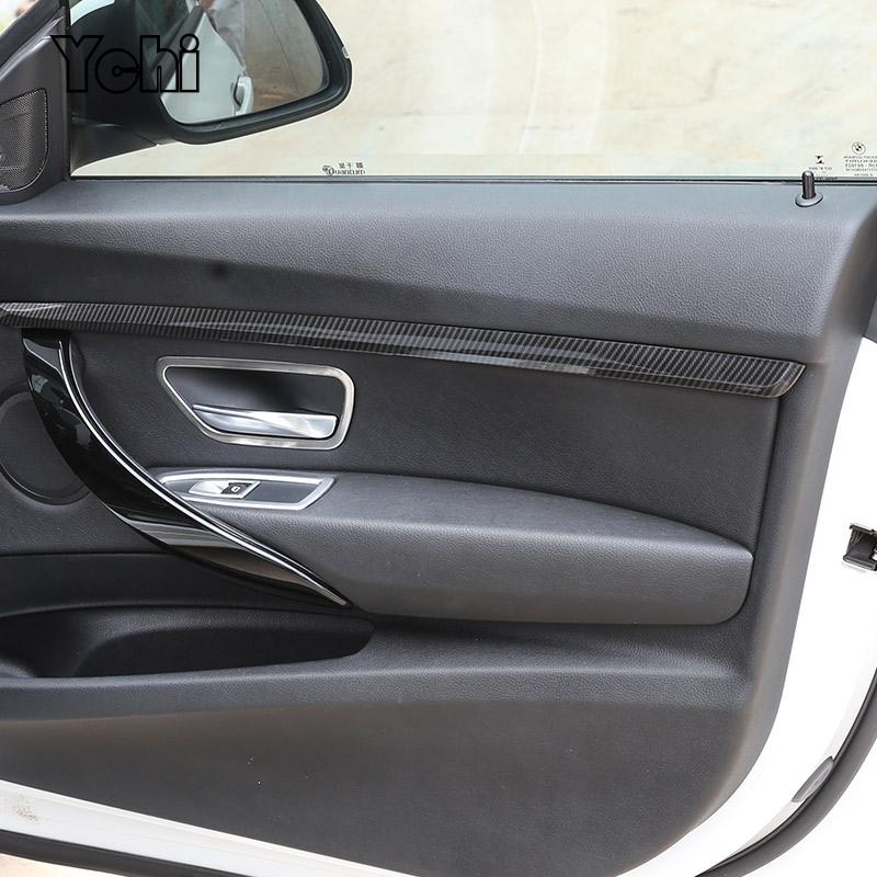 For BMW 3 Series GT F34 2013-2018 ABS Carbon Fiber/Silver car door Inside Door Decoration Strips Trim Accessories