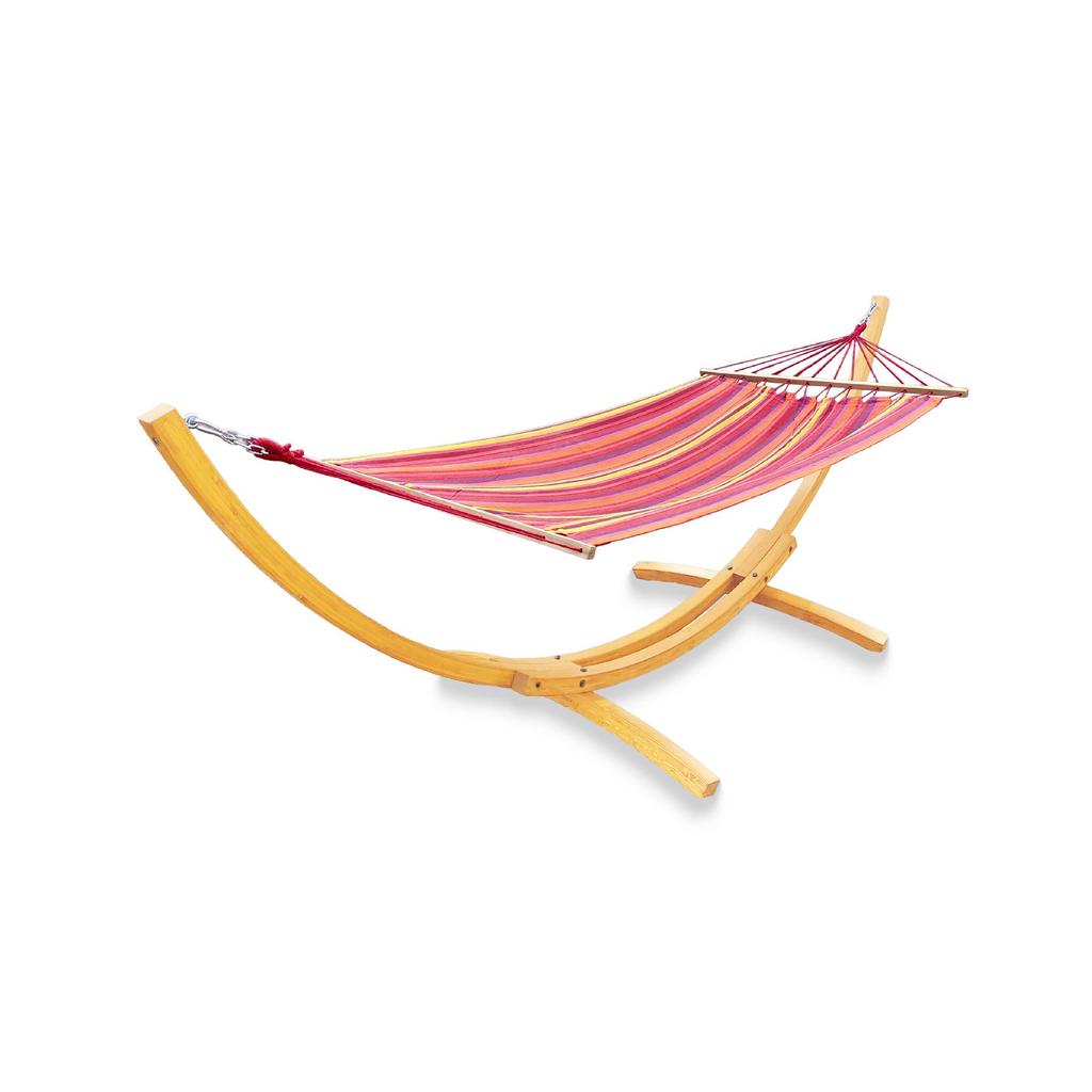 Outdoor Balcony Rocking Chair and Swing Hammock with Wooden Stand