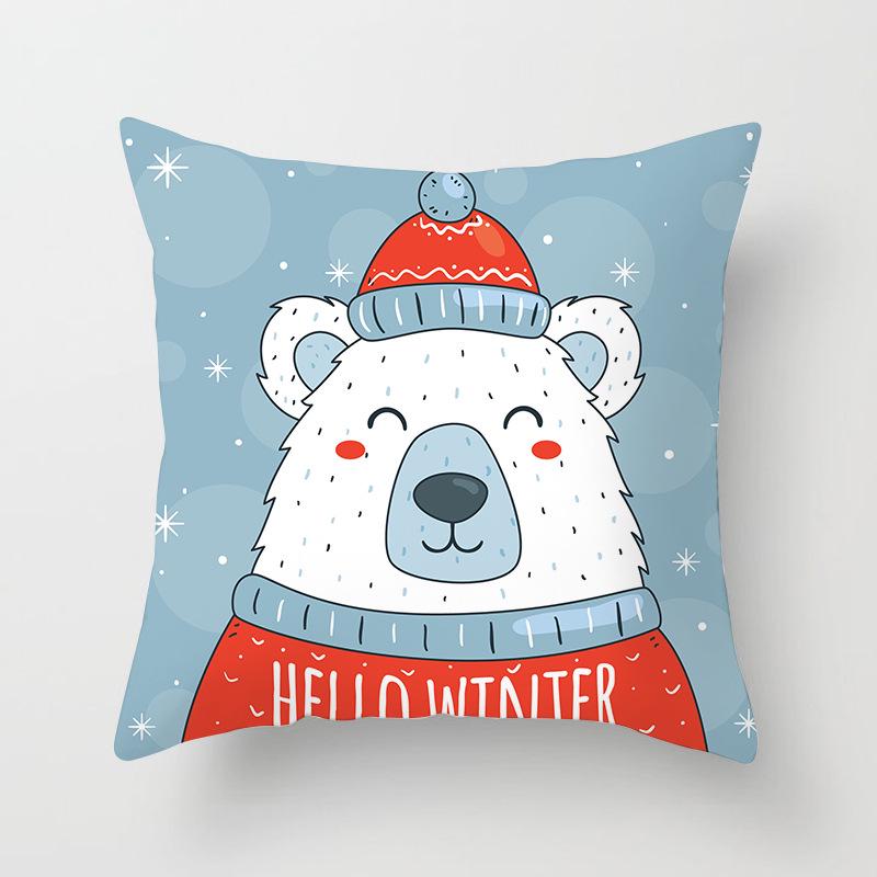 Santa Claus Christmas Tree Pillow Cover Cushion Cover Home Soft Decor