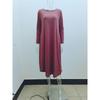 Herbst Damen Übergröße Einfarbig Lässig Langarm Kleid Gebogener Saum Lockeres Kleid