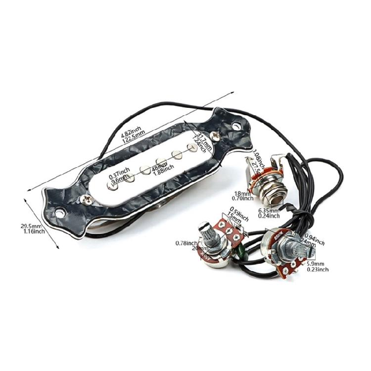 Prewired 6-String Guitar Pickup Soundhole Prewired Active Pickup Guitar Part