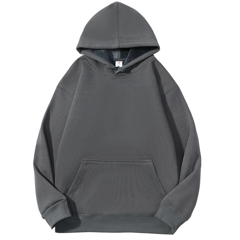 Mens Oversized Hooded Sweatshirt 400g Heavyweight Fleece Lined Cotton Blend Pullover Winter Casual Wear