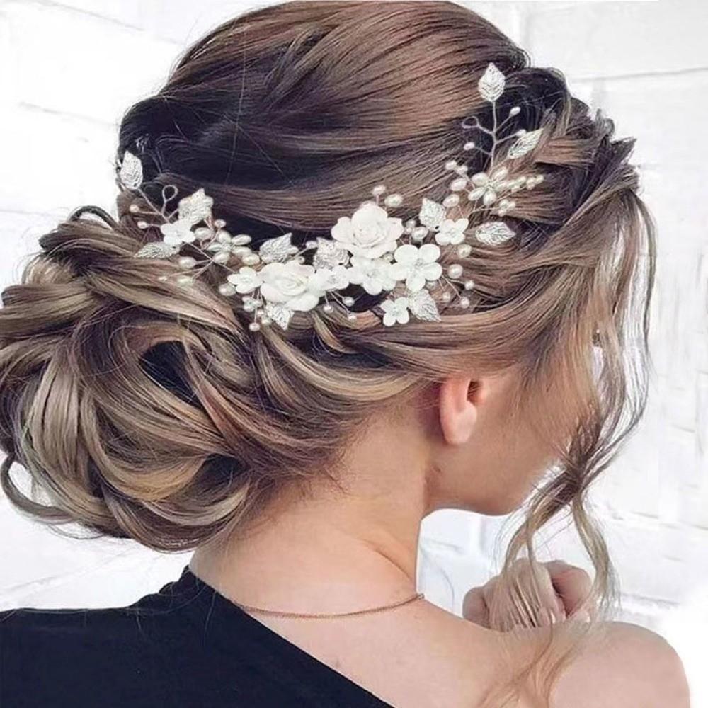 Flower Pearl Wedding Headband Rhinestone Wedding Hair Accessories Jewelry  Party Accessories