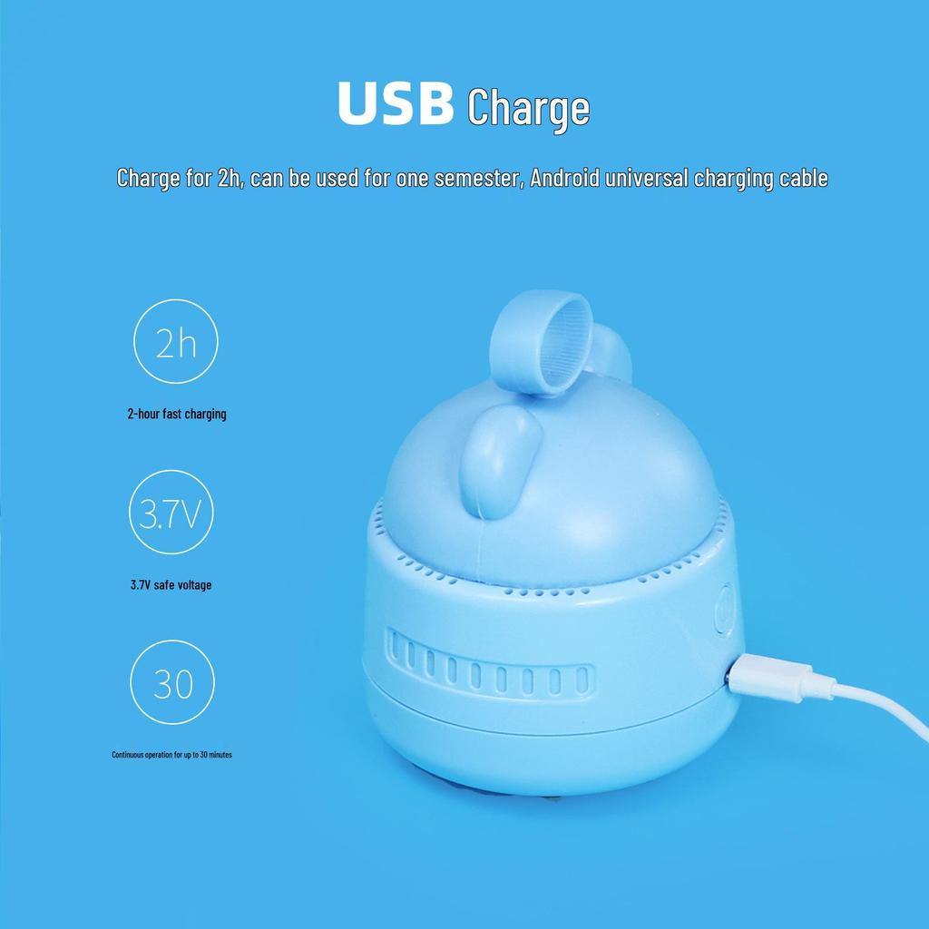 Shin-chan Cute Mini Desktop Vacuum Cleaner for Eraser Crumbs with Strong Suction