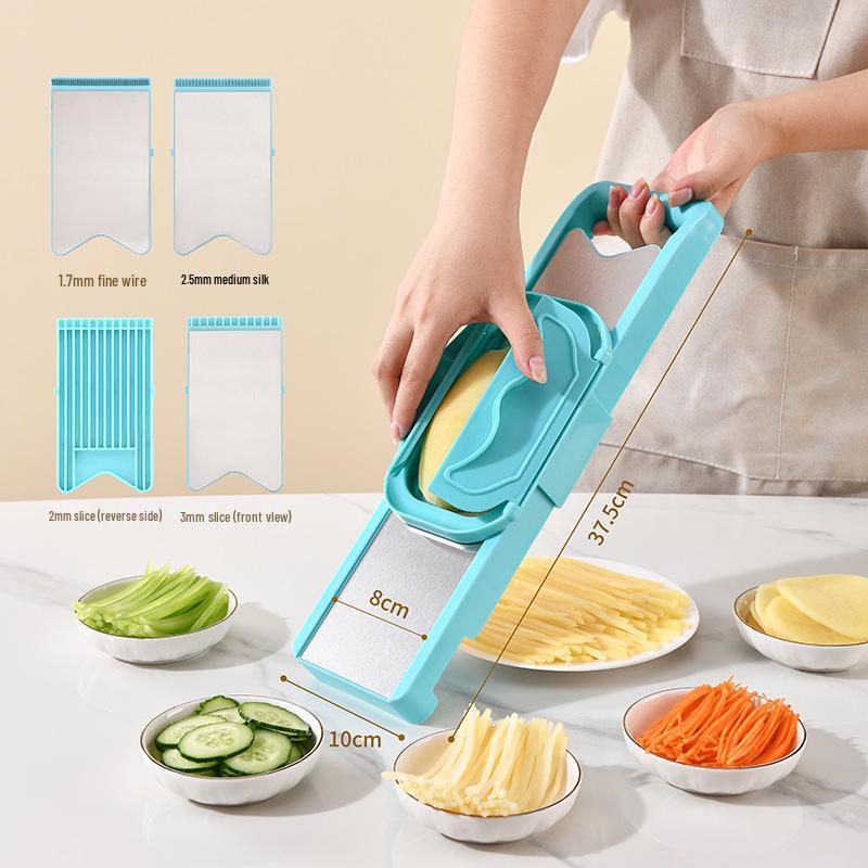 Rallador, Triturador y Cortador Multifuncional de Doble Puerta para Verduras y Patatas