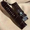 Used Cro-2145 Crocodile Watch Strap Dark Brown (lug Width 22 Mm - Buckle Width 20 Mm)