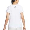 Nike Abbigliamento Sportivo Stampa Lettere Girocollo Felpa Sportiva Manica Corta T-shirt Regular Top Donna Bianco IM5974-100