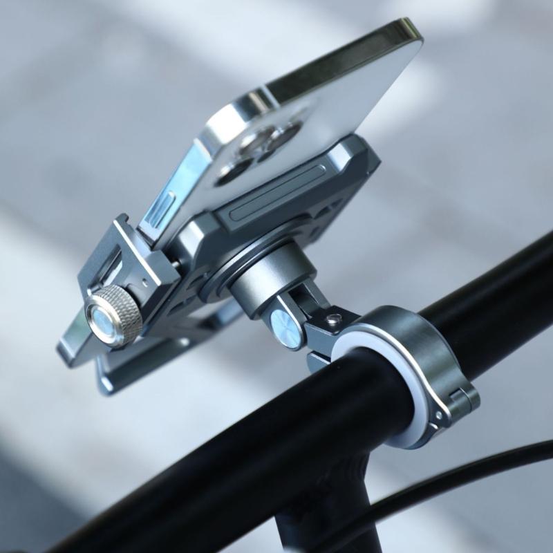 Motorcycle Phone Holder Handlebar Mounted Cellphone Cradles Shockproof Stand Holder for Scooter Bike 360 Degree Rotating