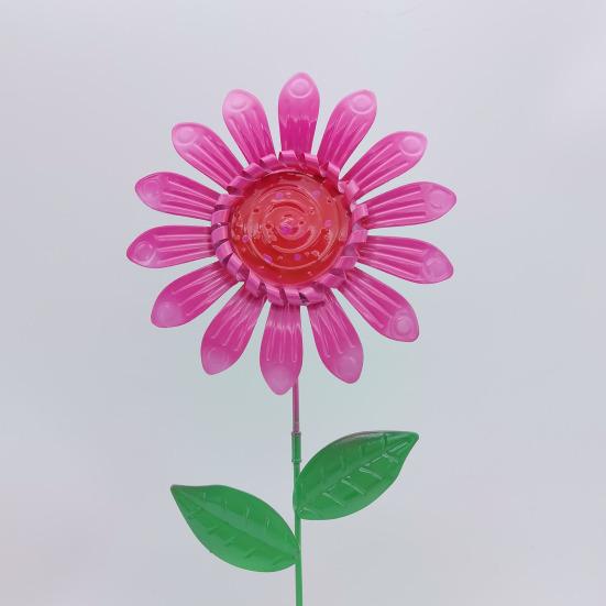 Yousheng Metal Flower Garden Stake Planter Insert Flower Stake with Leaves Outdoor Decorative Stake for Yard Art Window Box Decor
