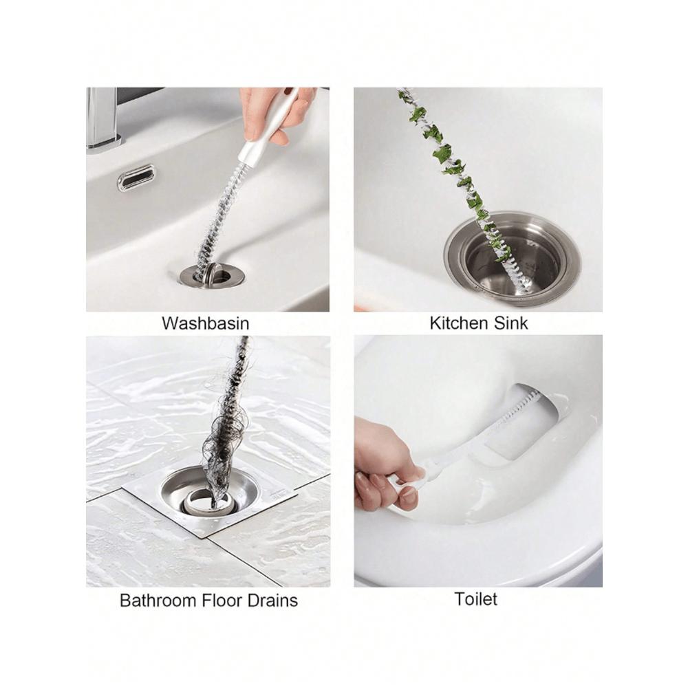 1Pcs Drain Cleaning Tool Flexible Drain Remover And Brush, Hair Clog Remover For Sink, Shower, And Bathtub, Pipes For Kitchen And Bathroom