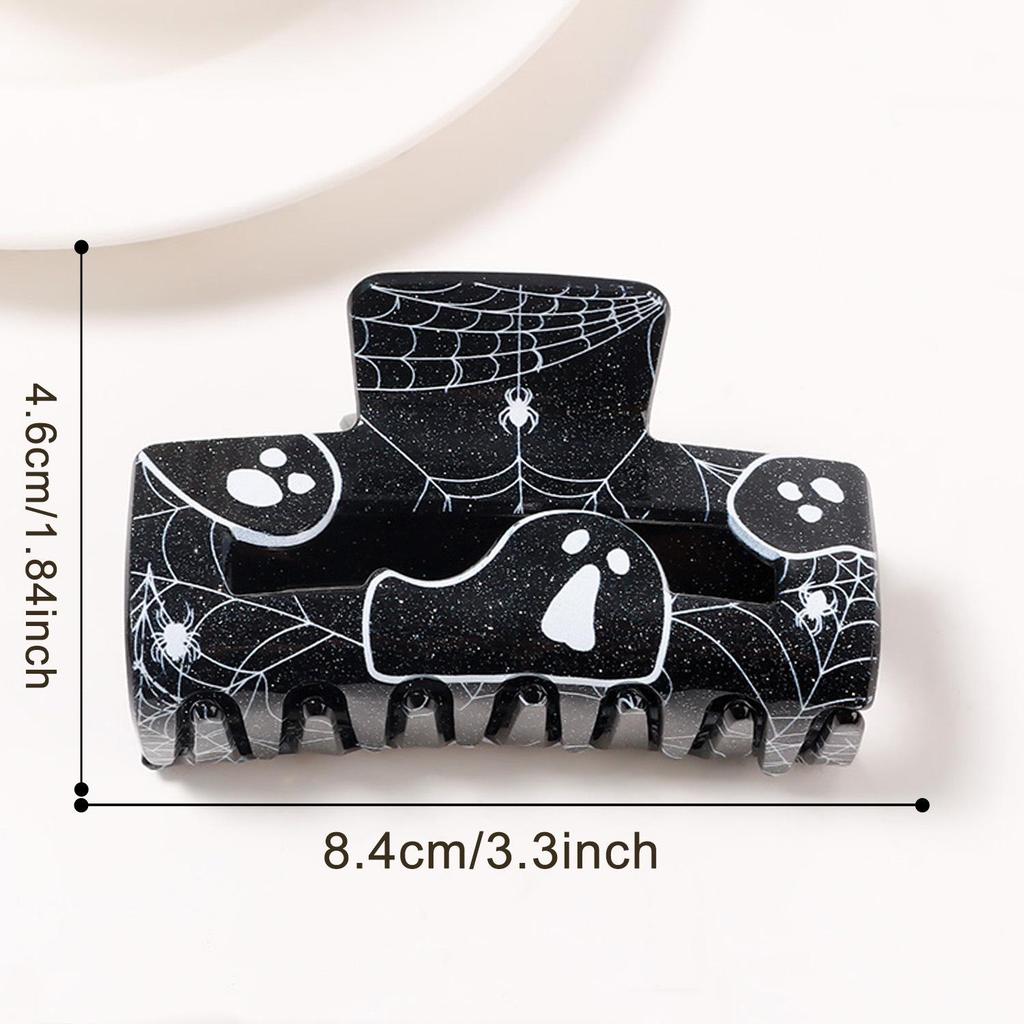 Creative Halloween Glitter Ghost & Spiderweb Hair Clip for Women