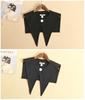 Preppy Navy Collar Sleeveless Button-Up Dickey Shawl