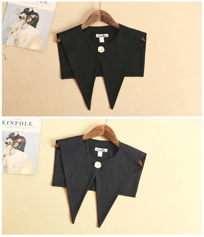 Preppy Navy Collar Sleeveless Button-Up Dickey Shawl