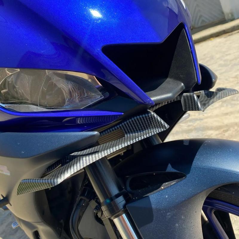 For YAMAHA YZF-R3 YZF-R25 2019-2023 Aerodynamic Motorcycle Front Fairing Winglets Cover Carbon Fiber Protection Guards 2020 2022