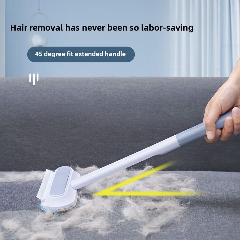 Long Handle Pet Hair Remover Brush Static Cat Hair Cleaner for Carpets Cat Trees Beds Ideal for Cat Furniture Cleaning