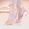 Tregren Kinder Mädchen BallettSchuhe Kleinkind Kleine Kinder Gymnastik Flats mit Band Geteilte Wildleder Sohle TanzSchuhe