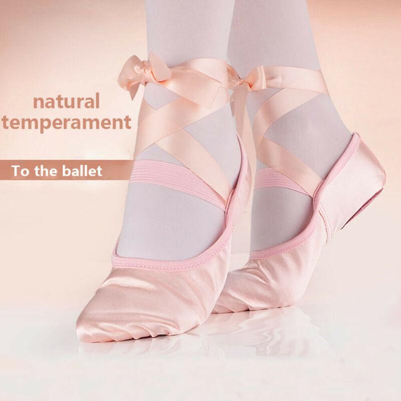 Tregren Kinder Mädchen BallettSchuhe Kleinkind Kleine Kinder Gymnastik Flats mit Band Geteilte Wildleder Sohle TanzSchuhe