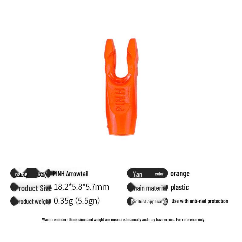 Multicolor Anti-Nail Plastic Arrow Nock with Inner Insert and Outer Wrap, Various Specifications Available.