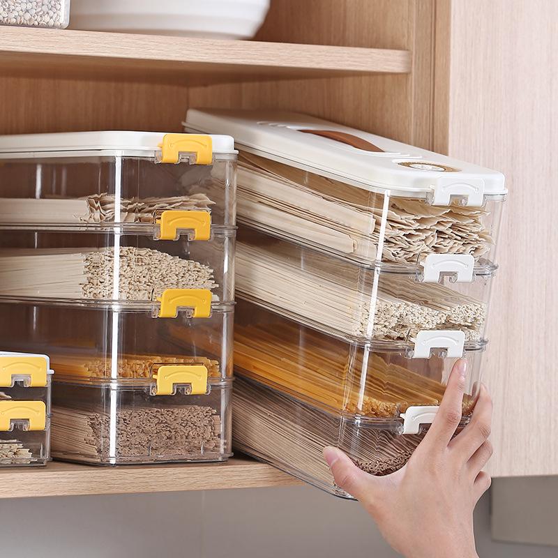 Scatola Quadrata Ermetica in Plastica per Conservare Noodles con Coperchio per Cucina e Frigo