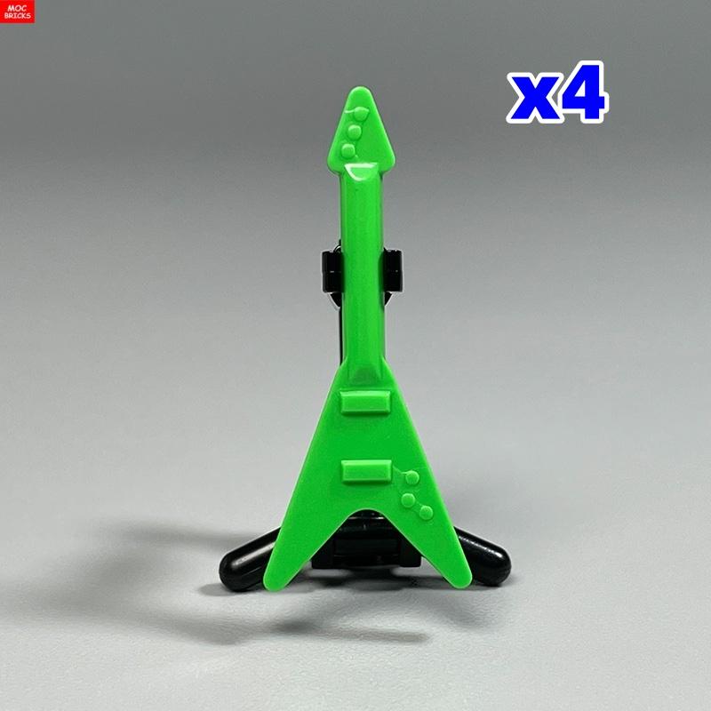 MOC Bausteine 4cm Figur Musikinstrumente E-Gitarre Pädagogische Bausteine Kinder Mädchen Spielzeug