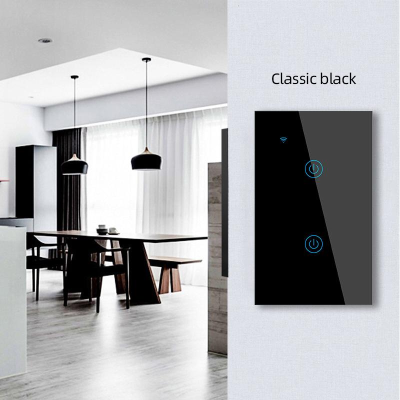 Tuya WiFi Smart Touch Wall Switch 1/2/3/4 Gang Without Neutral Line Alexa Google Home Remote 100v 240v US/AU Standard 10a Max