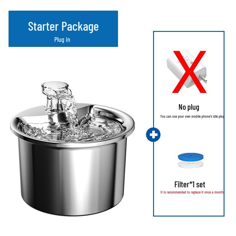 Smart Stainless Steel Pet Water Fountain with Automatic Circulation and Filtration for Cats