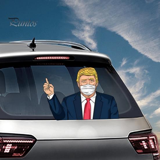 

Наклейка на стеклоочиститель Трампа 2024 года Забавные наклейки на стеклоочиститель Трамп машет рукой Наклейка на заднее стекло Уникальные американские предвыборные шуточные наклейки для автомобилей A