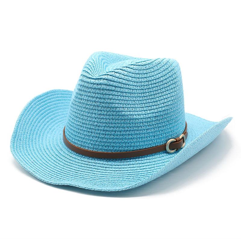 Western Cowboy Hat British Jazz Lady Big Eaves Mountaineering Hat Summer Knitted Cool Hat Internet Celebrity