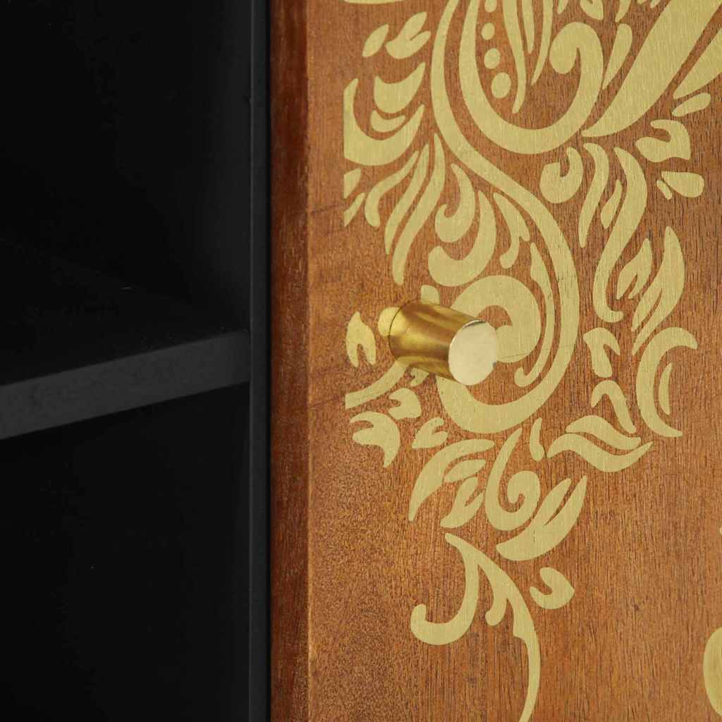 TV Cabinet with Door Honey Brown 105 x 33 x 46 cm Solid Mango Wood