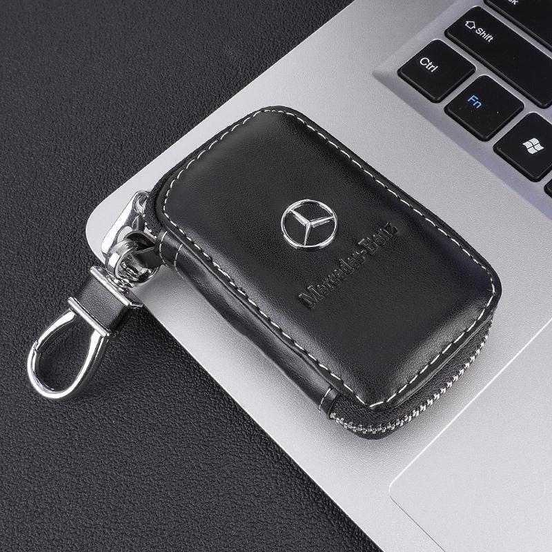CQY1 Leather Car Key Case Protection Auto Key Bag Key Chain Cover for Mercedes Benz S400L S450/S500 MaybachS480 Auto Accessories